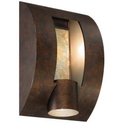 Framed Slate 12&quot; High Bronze 3-Light Outdoor Wall Light