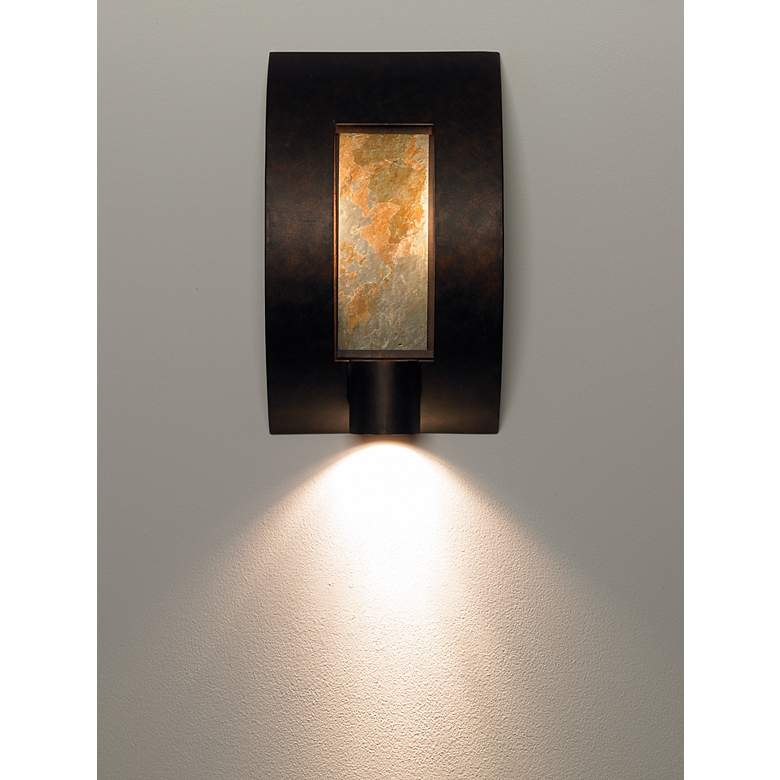 Image 6 Framed Slate 16 inch High Bronze Outdoor Wall Light more views