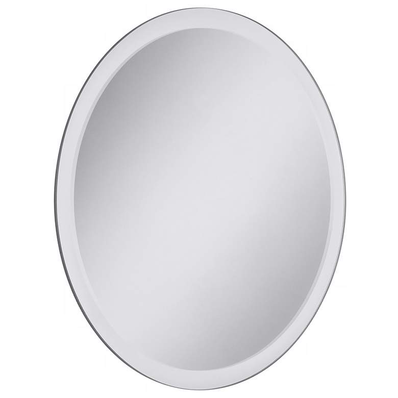 Image 4 Frameless 24 inch Round Beveled Wall Mirror more views