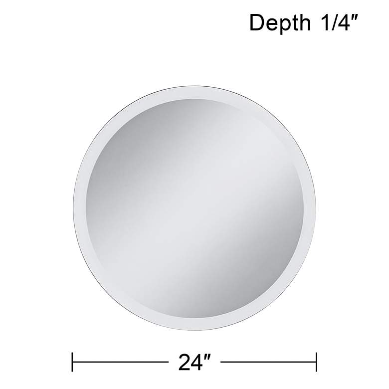 Image 5 Frameless 24" Round Beveled Wall Mirror more views