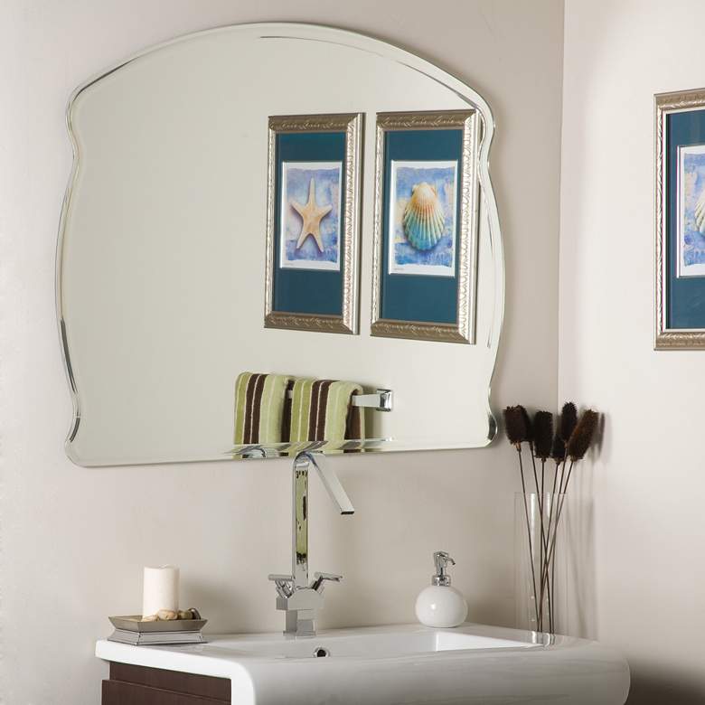 Image 1 Frameless 39 1/2 inch x 31 1/2 inch Oversized Wall Mirror