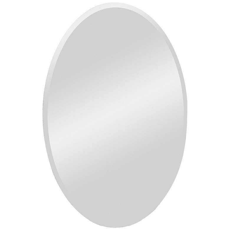 Image 1 Frameless Beveled 35" High Oval Wall Mirror