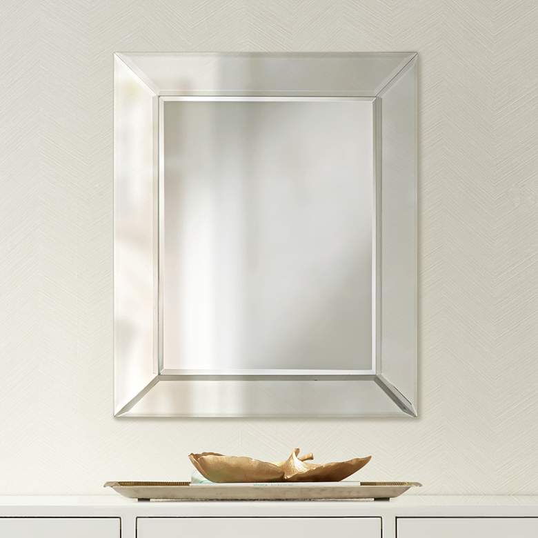 Image 1 Frameless Beveled Border 24 inch High Wall Mirror
