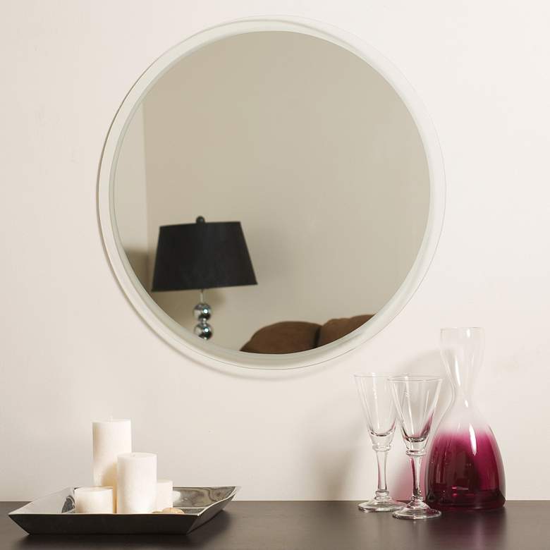 Image 1 Frameless Contempo 23 1/2 inch Round Wall Mirror