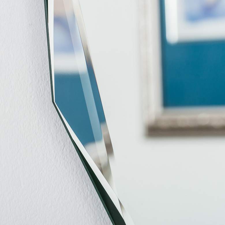 Image 4 Frameless Diamond 27 1/2" Round Wall Mirror more views
