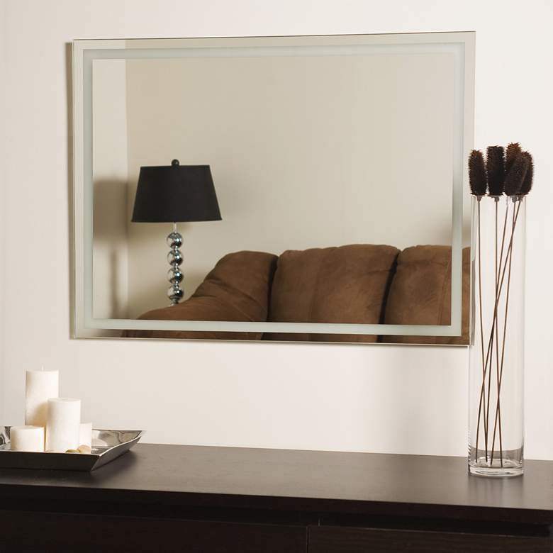 Image 2 Frameless Etch 23 1/2" x 31 1/2" Wall Mirror more views