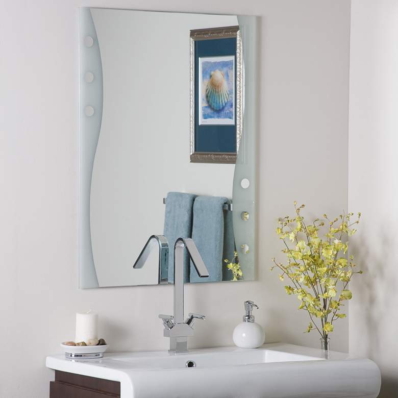 Image 1 Frameless Maritime 23 1/2" x 31 1/2" Etched Wall Mirror