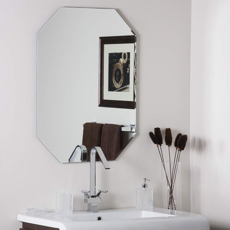 Image 1 Frameless Octagon 23 1/2 inch x 31 1/2 inch Scallop Wall Mirror