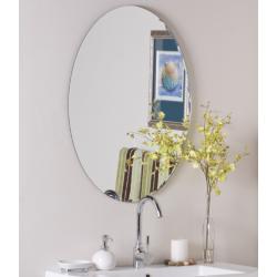 Frameless Oval 23 1/2&quot; x 31 1/2&quot; Scallop Wall Mirror