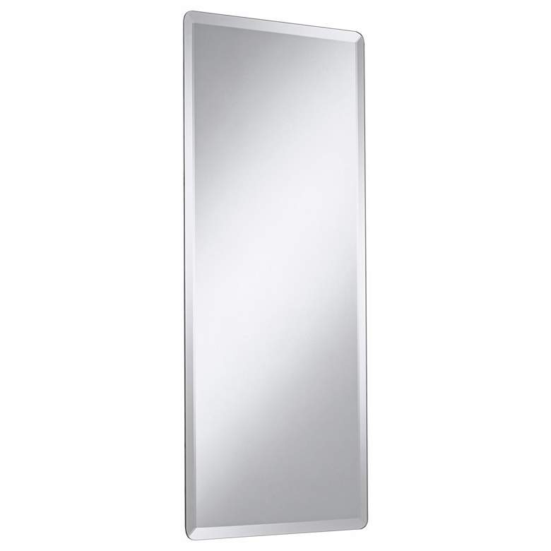 Image 4 Frameless Rectangular 18 inch x 40 inch Beveled Wall Mirror more views