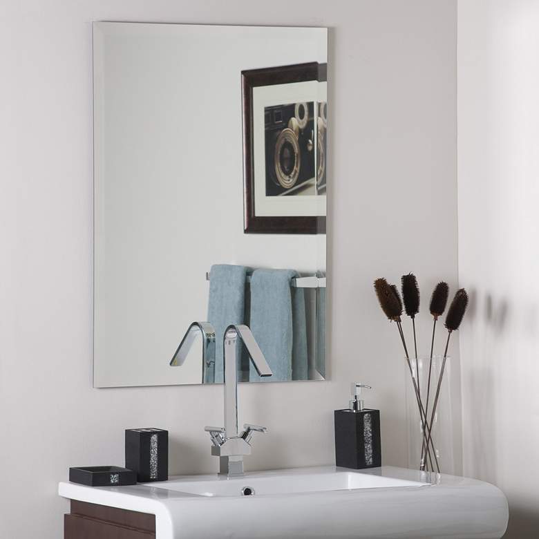 Image 1 Frameless Square 23 1/2 inch x 31 1/2 inch Beveled Wall Mirror