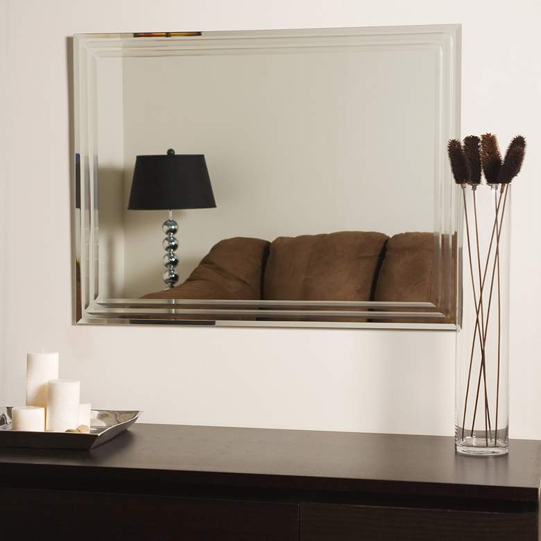 Image 2 Frameless Tri-Bevel 23 1/2 inch x 31 1/2 inch Wall Mirror more views