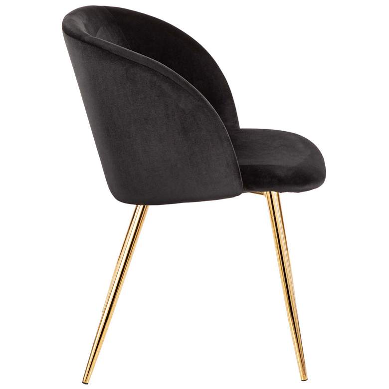 Image 2 Fran Gold Metal and Black Velvet Dining Chairs Set of 2 more views