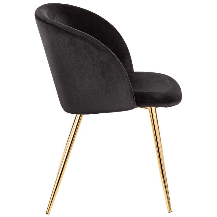smække Bar cylinder Fran Gold Metal and Black Velvet Dining Chairs Set of 2 - #60G31 | Lamps  Plus
