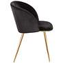Fran Gold Metal and Black Velvet Dining Chairs Set of 2