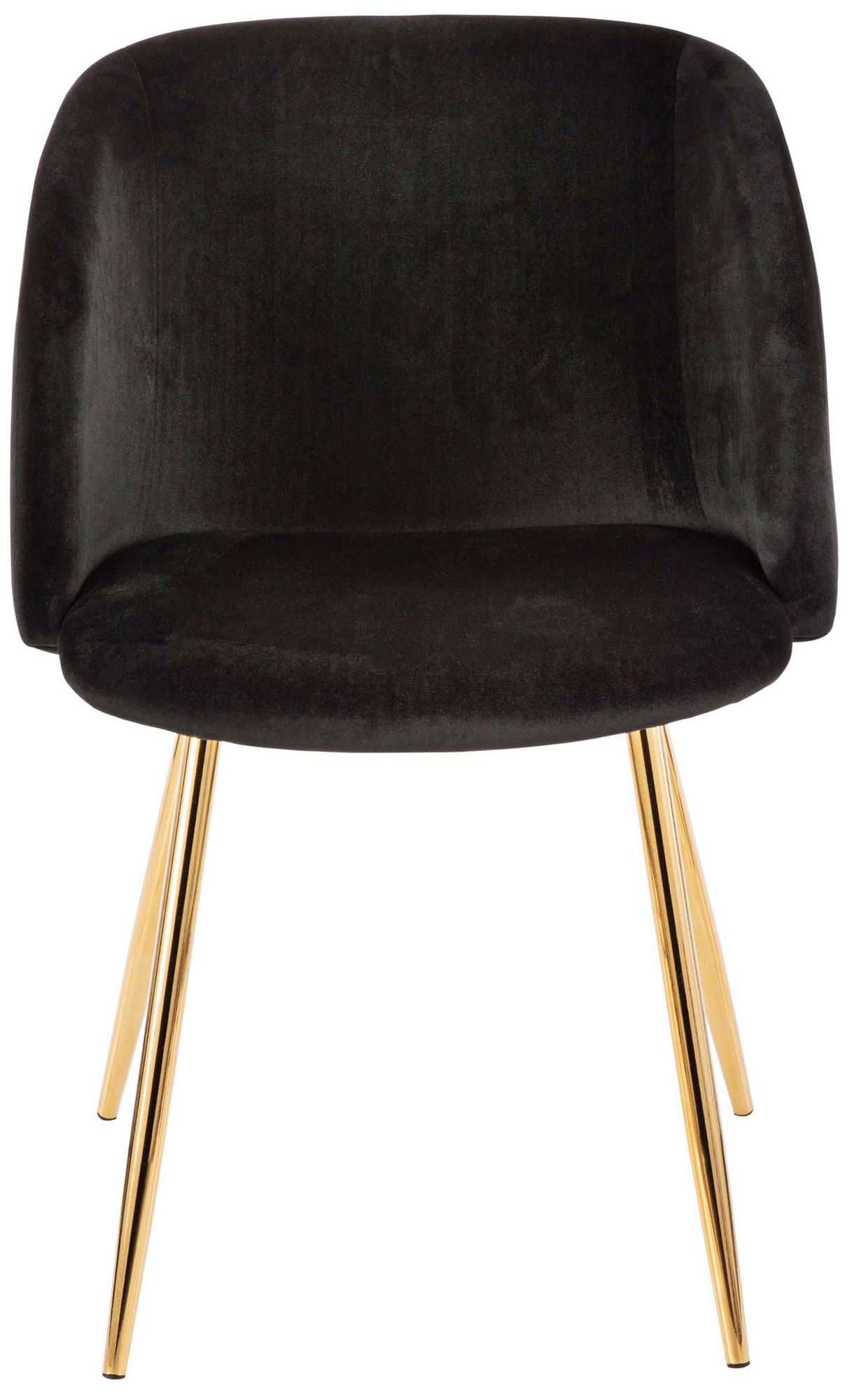 Fran Gold Metal And Black Velvet Dining Chairs Set Of 2 - #60G31 ...