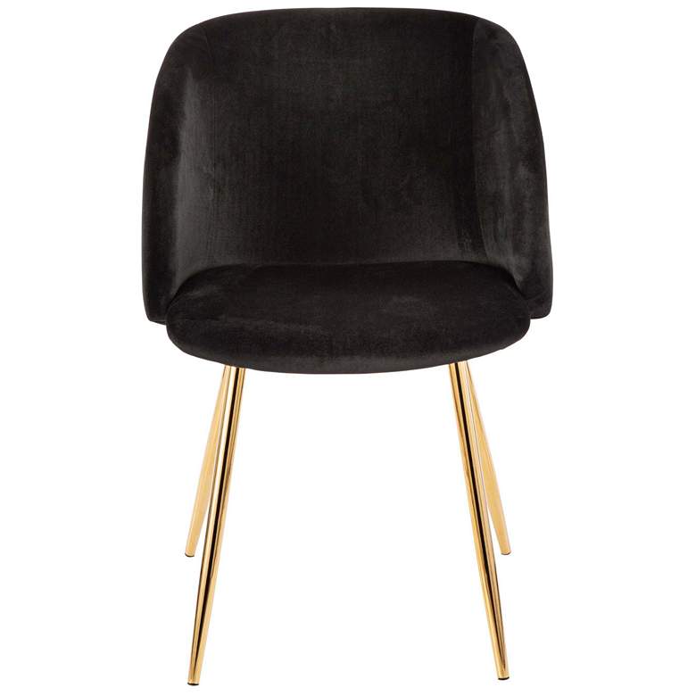 Image 4 Fran Gold Metal and Black Velvet Dining Chairs Set of 2 more views