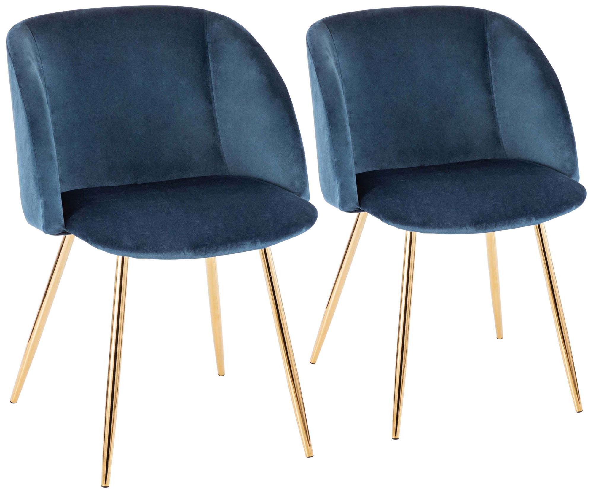 Set of velvet online dining chairs