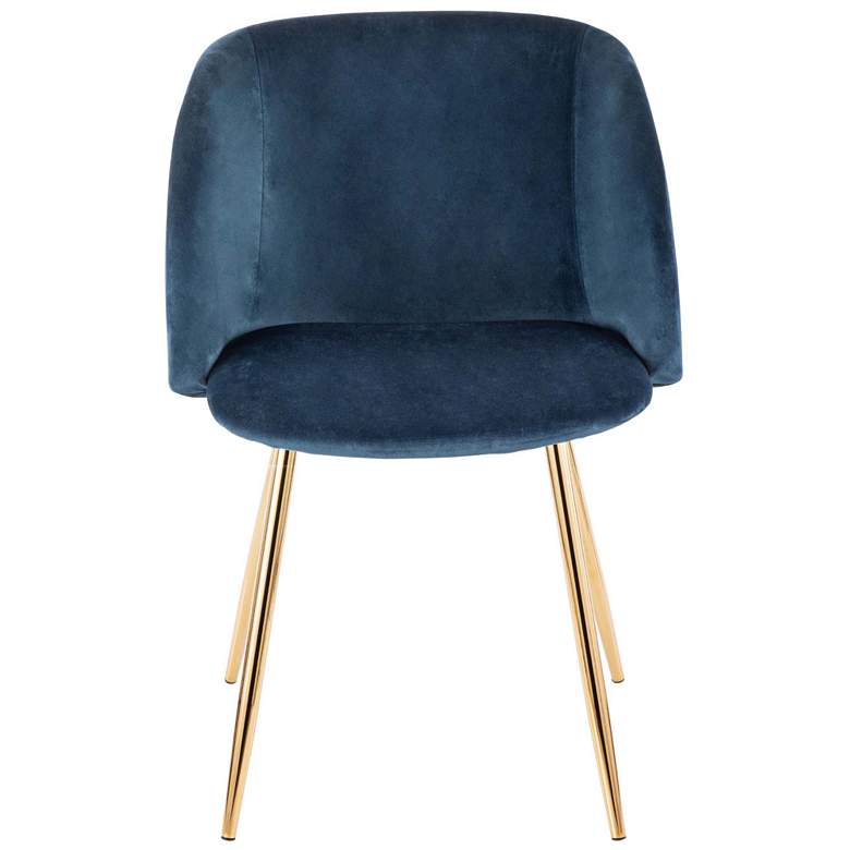 Image 4 Fran Gold Metal and Blue Velvet Dining Chairs Set of 2 more views