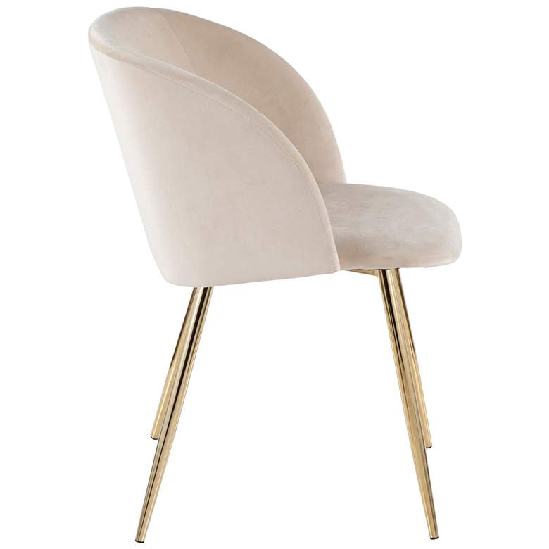 Image 2 Fran Gold Metal and Cream Velvet Dining Chairs Set of 2 more views