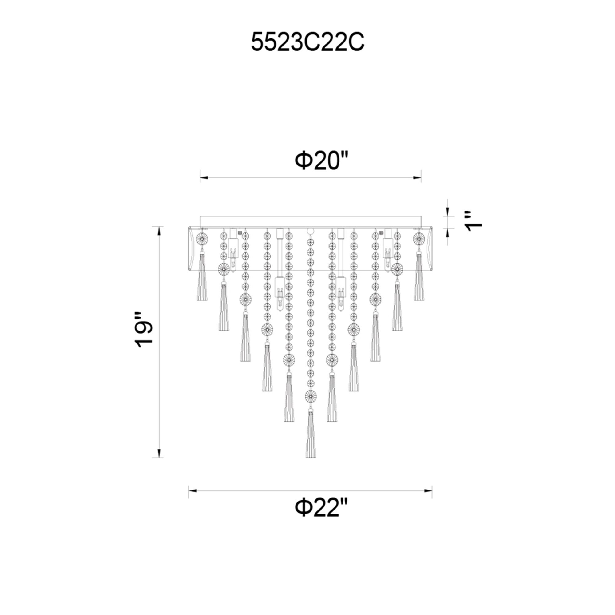 Image 4 Franca 22" Wide Black 8-Light Ceiling Light more views