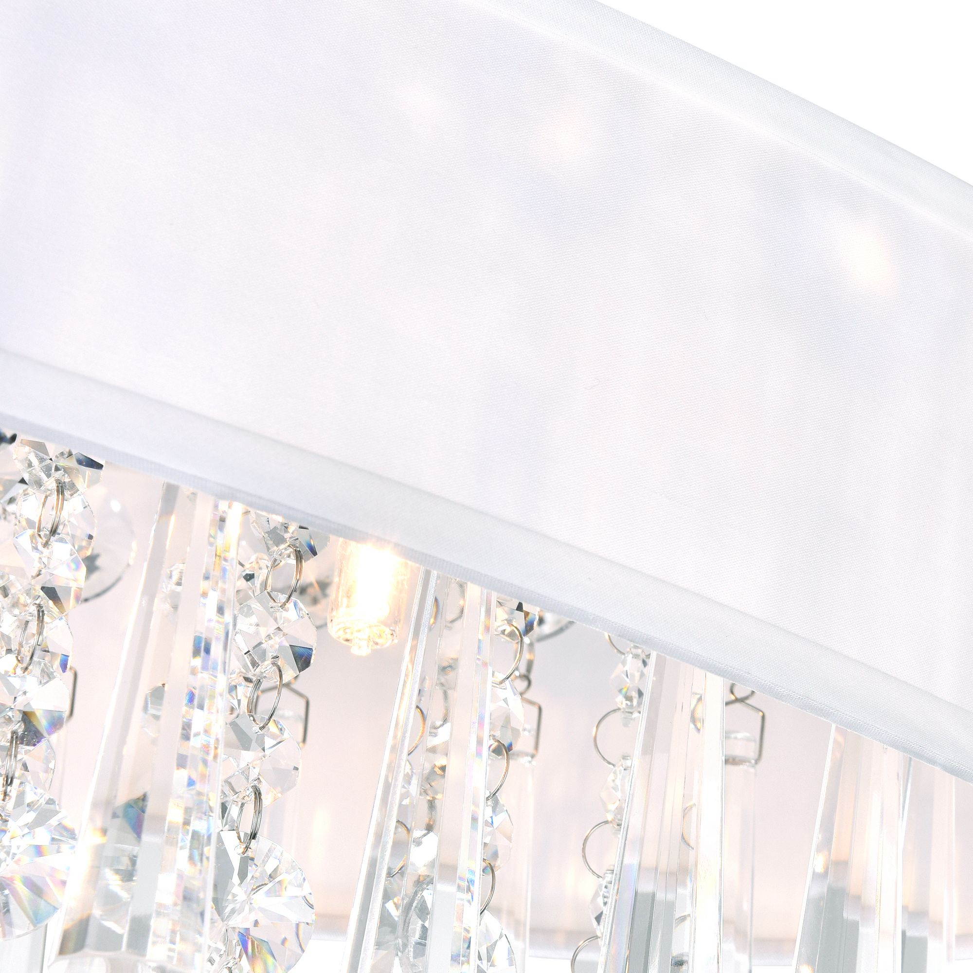 Image 3 Franca 4 Light 16in Chrome Flush Mount with Off White Shade more views