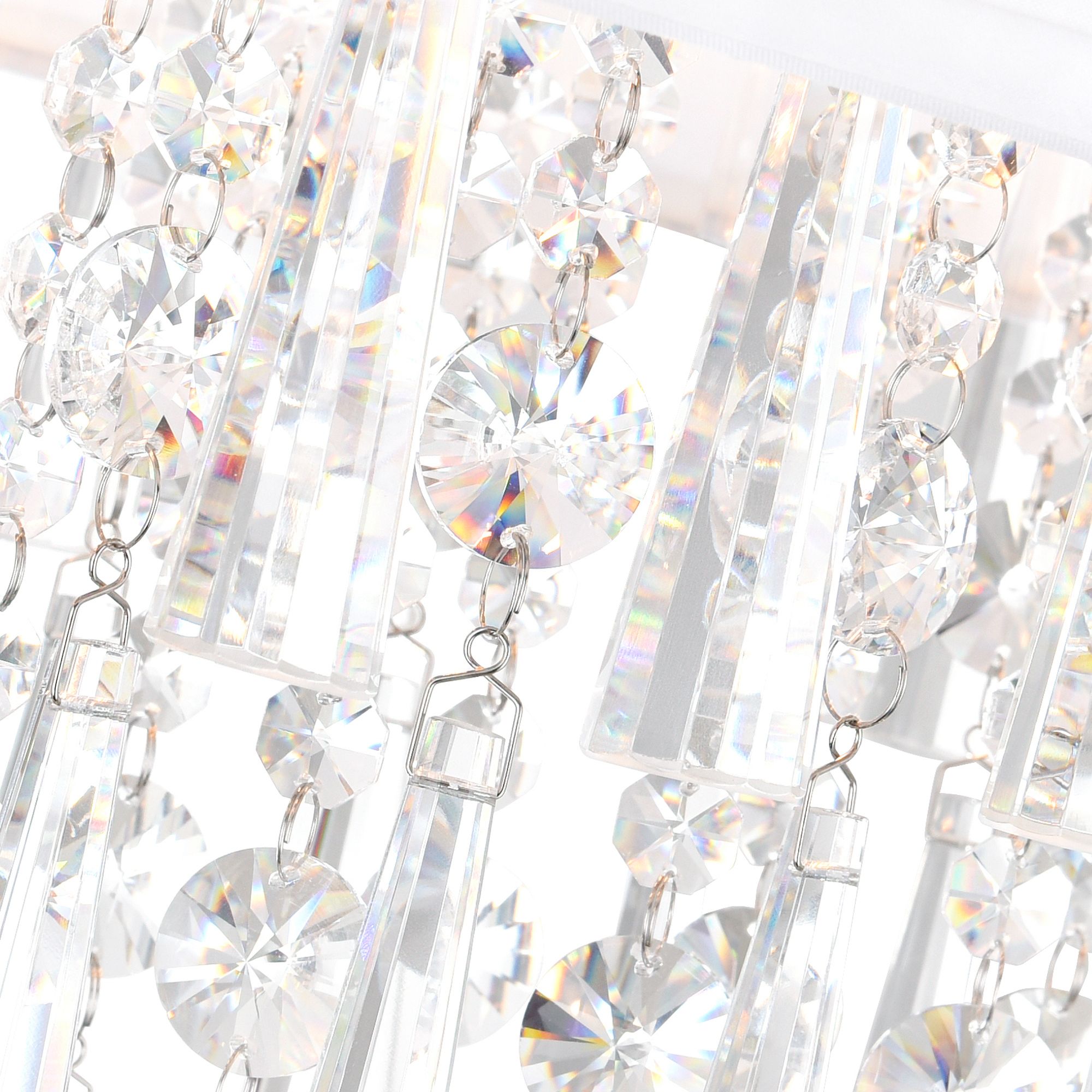 Image 4 Franca 4 Light 16in Chrome Flush Mount with Off White Shade more views