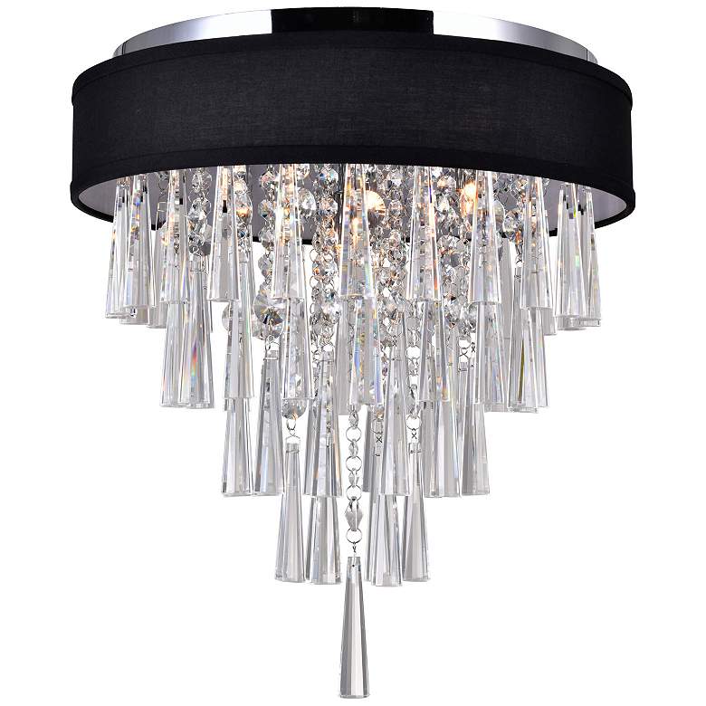 Image 1 Franca 4 Light Drum Shade Flush Mount With Chrome Finish