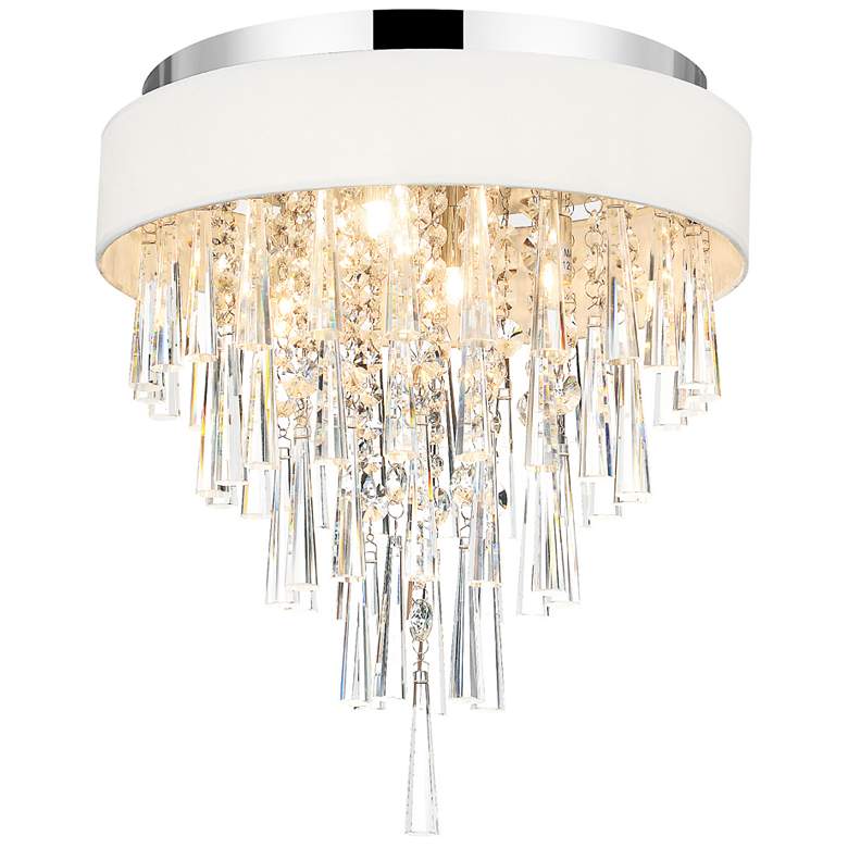 Image 1 Franca 4 Light Drum Shade Flush Mount With Chrome Finish
