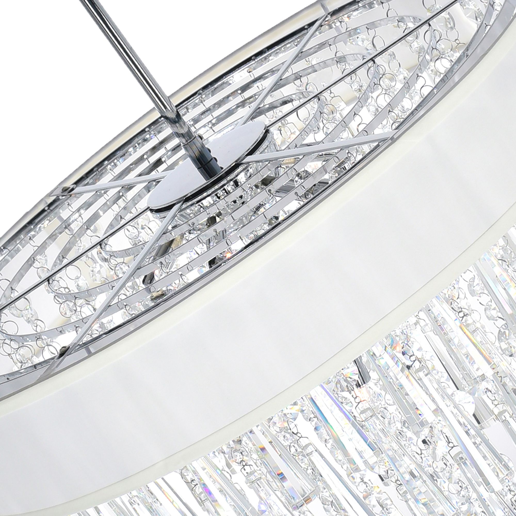 Image 4 Franca 8 Light 22in Chrome Chandelier with Off White Shade more views