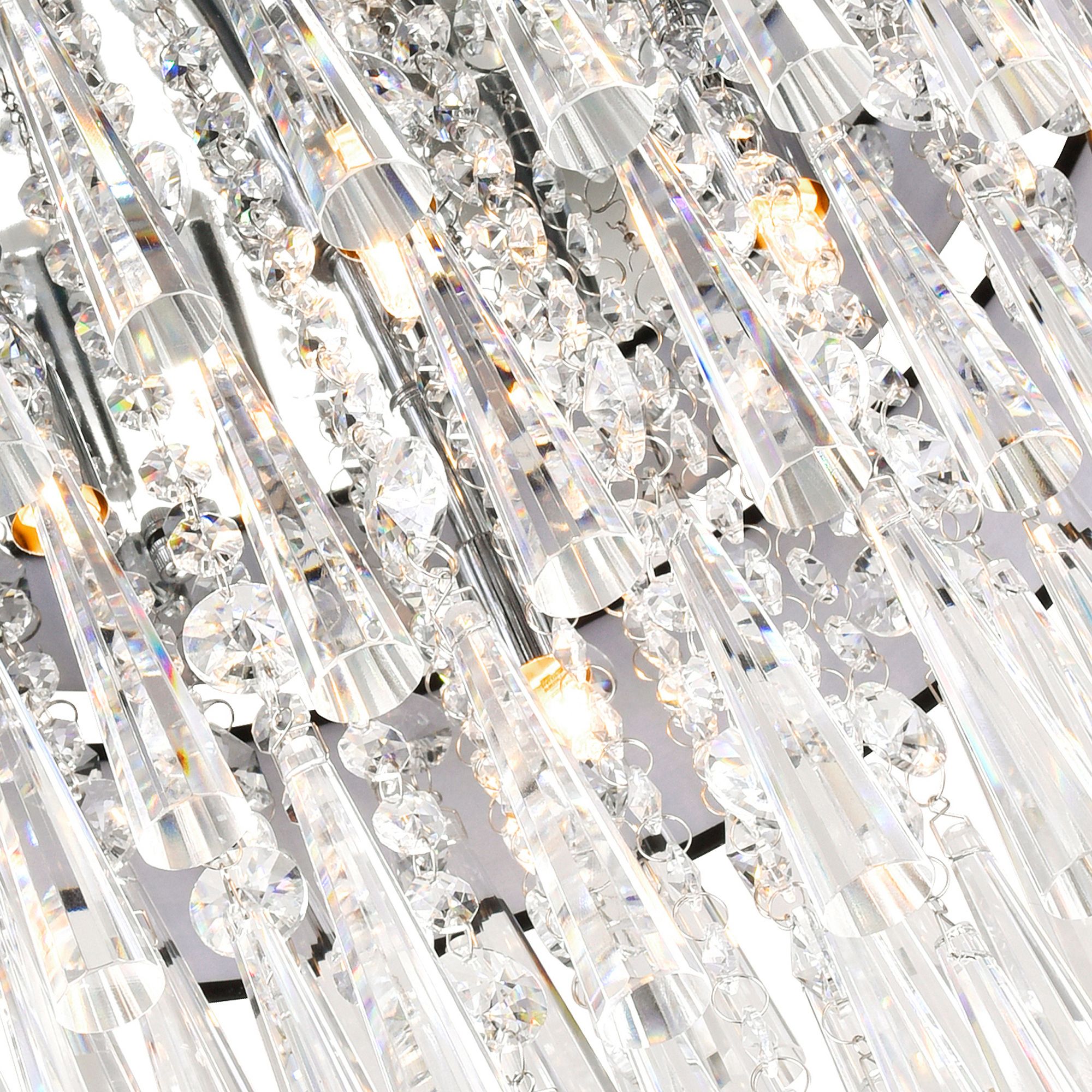 Image 4 Franca 8 Light 38in Chrome Chandelier with Black Shade more views