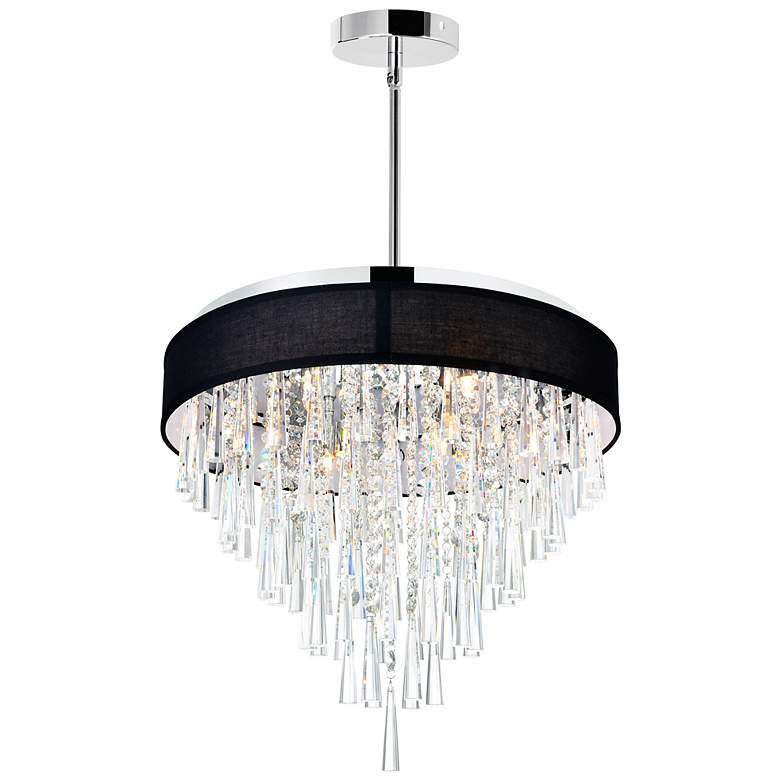 Image 1 Franca 8 Light Drum Shade Chandelier With Chrome Finish