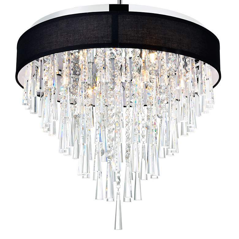 Image 2 Franca 8 Light Drum Shade Chandelier With Chrome Finish more views