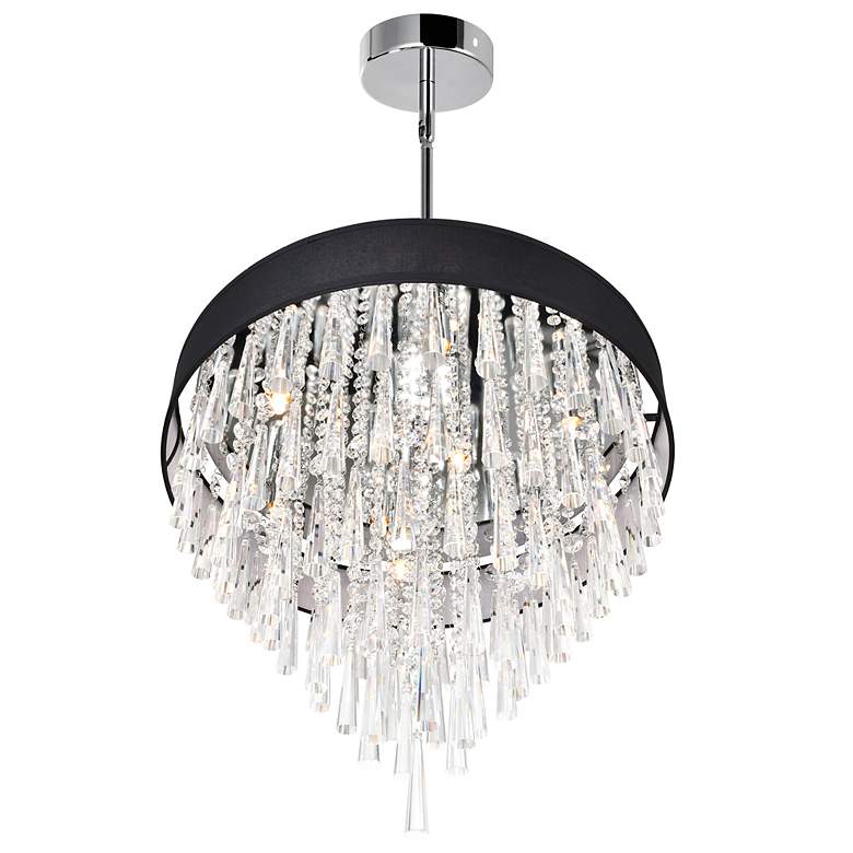 Image 3 Franca 8 Light Drum Shade Chandelier With Chrome Finish more views