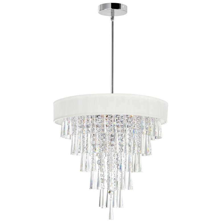 Image 1 Franca 8 Light Drum Shade Chandelier With Chrome Finish