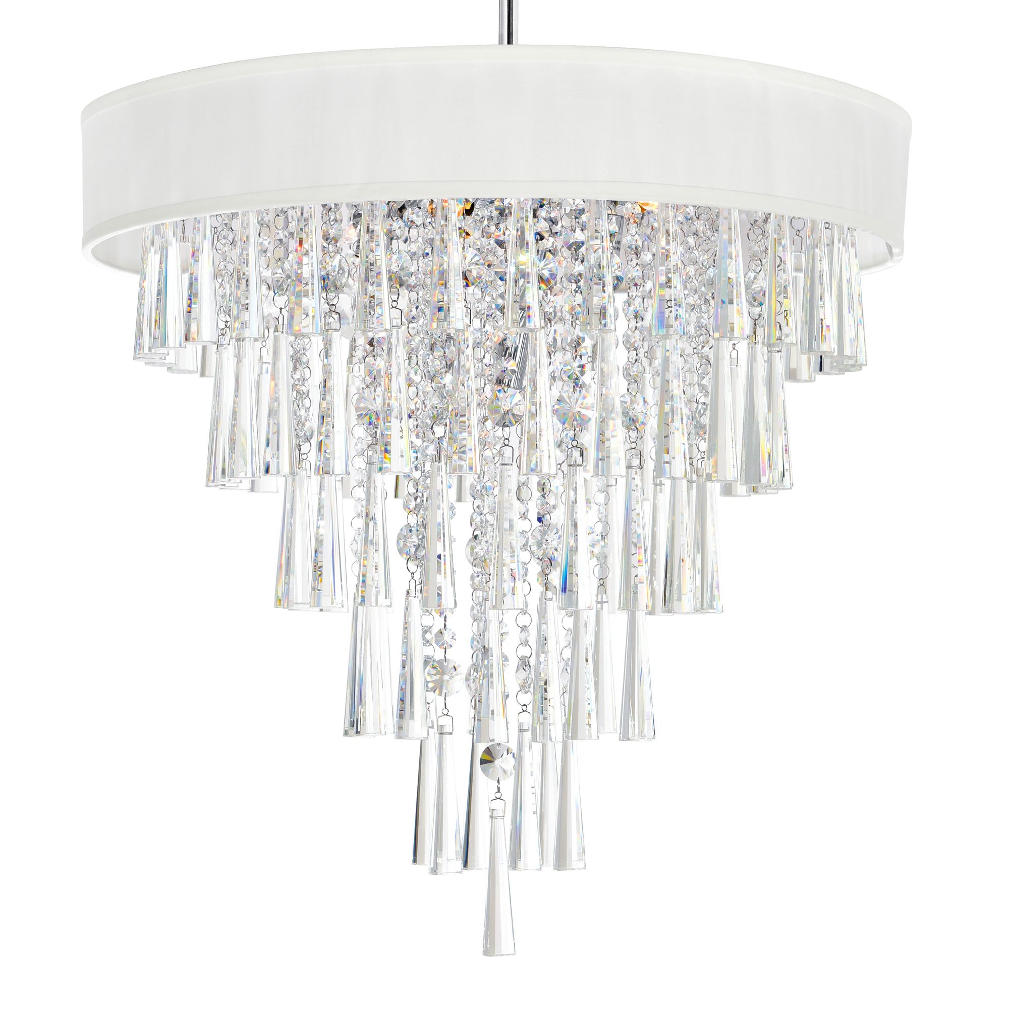 Image 2 Franca 8 Light Drum Shade Chandelier With Chrome Finish more views