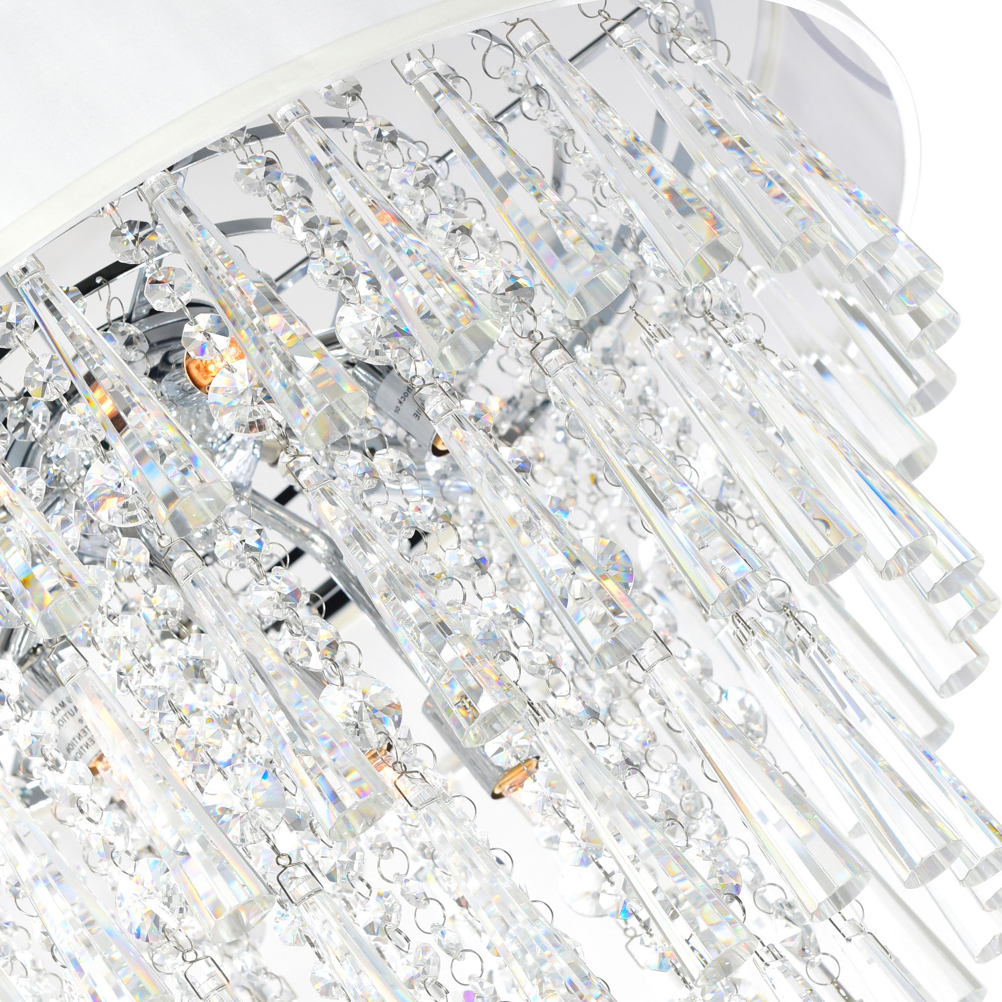 Image 3 Franca 8 Light Drum Shade Chandelier With Chrome Finish more views