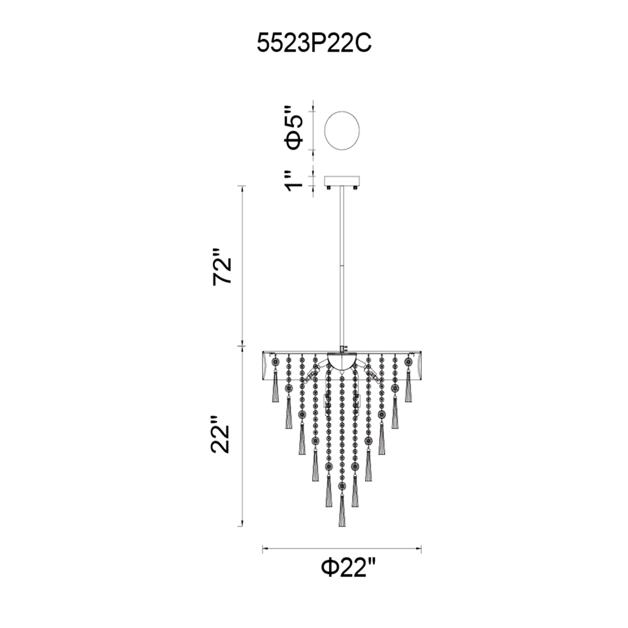 Image 6 Franca 8 Light Drum Shade Chandelier With Chrome Finish more views