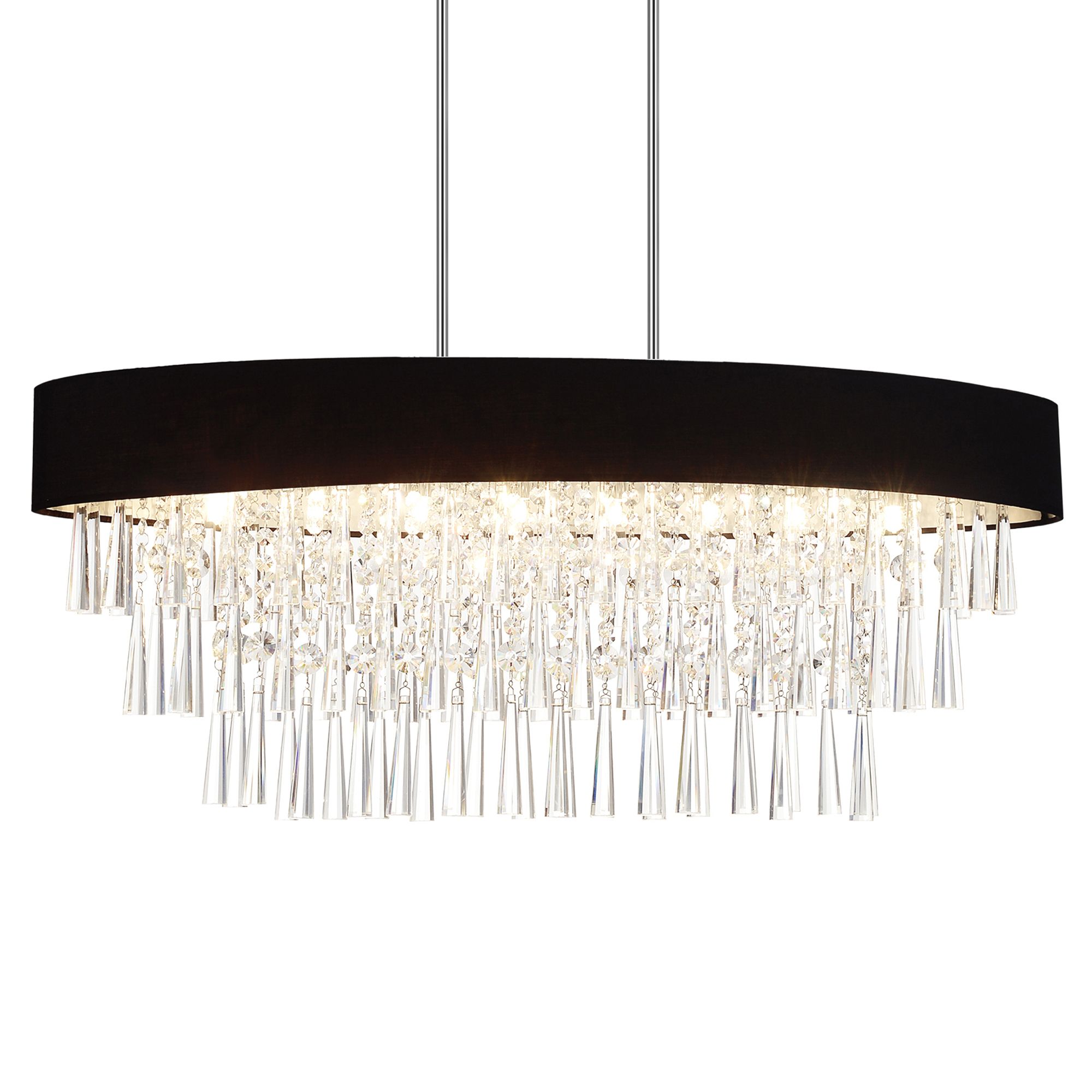 Image 2 Franca 8 Light Drum Shade Chandelier With Chrome Finish more views