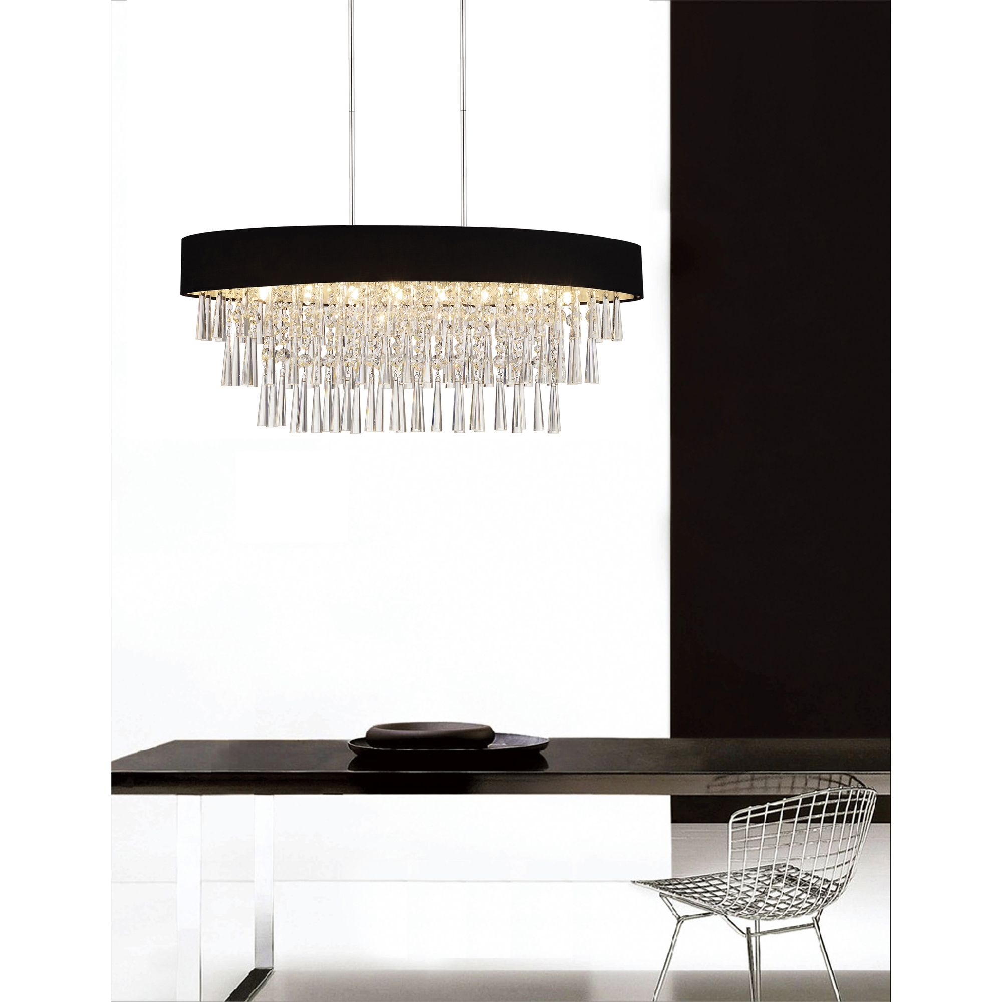 Image 6 Franca 8 Light Drum Shade Chandelier With Chrome Finish more views