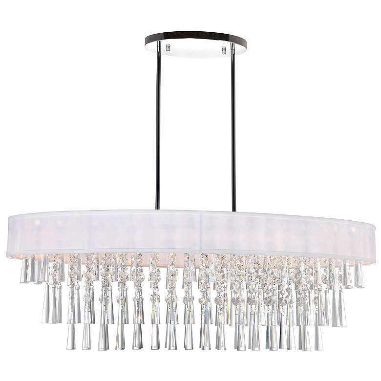 Image 1 Franca 8 Light Drum Shade Chandelier With Chrome Finish