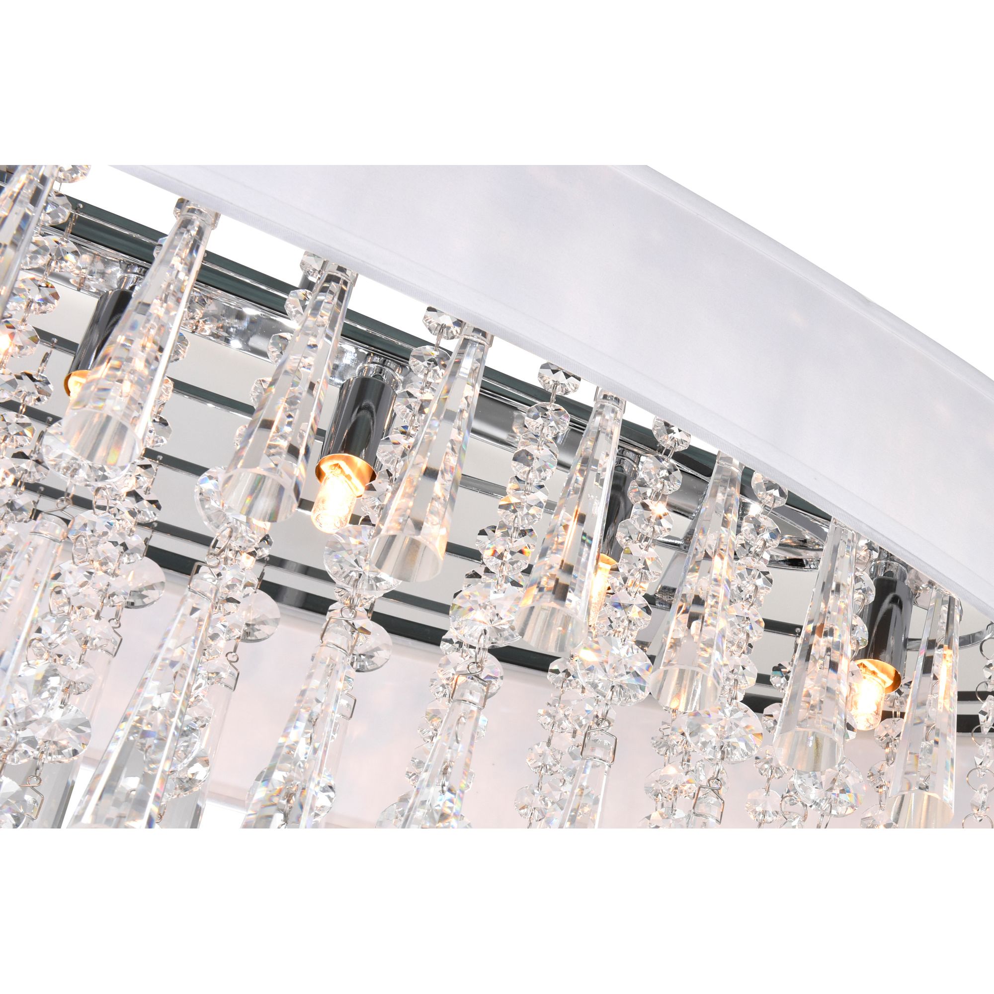 Image 2 Franca 8 Light Drum Shade Chandelier With Chrome Finish more views