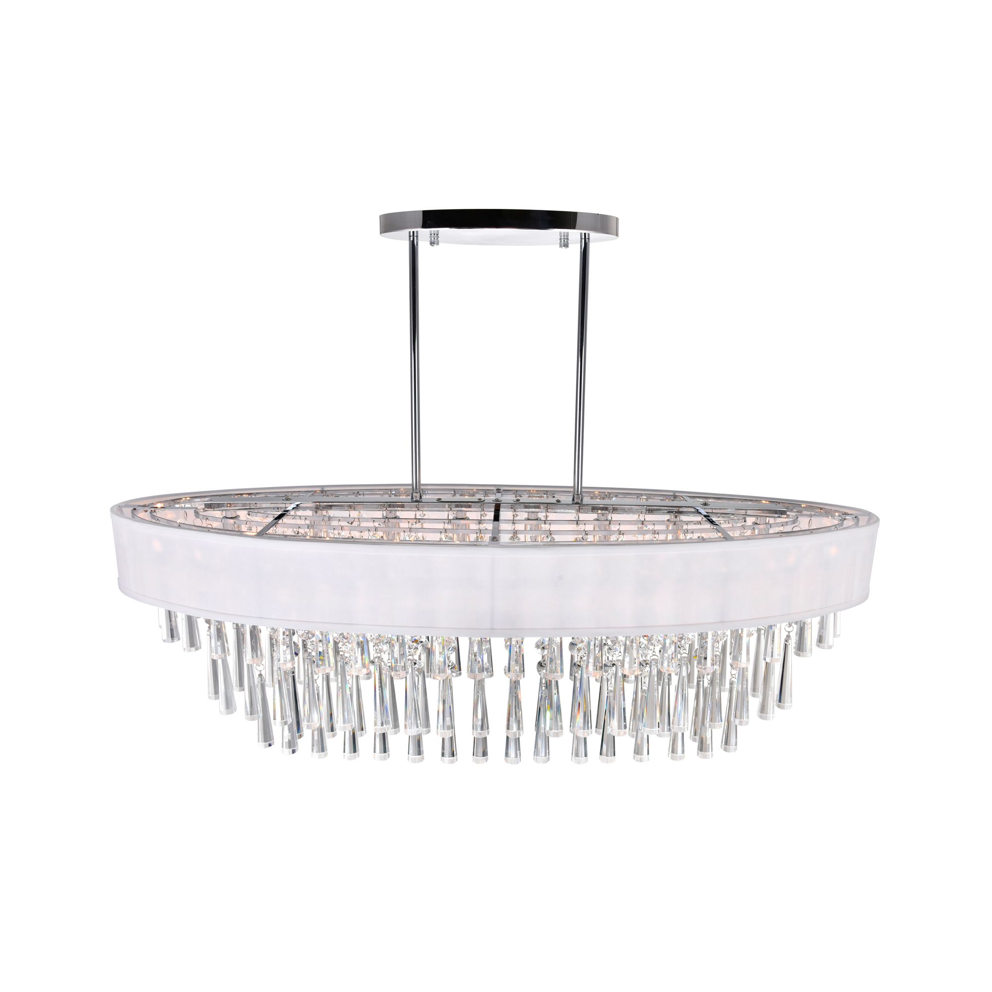 Image 3 Franca 8 Light Drum Shade Chandelier With Chrome Finish more views