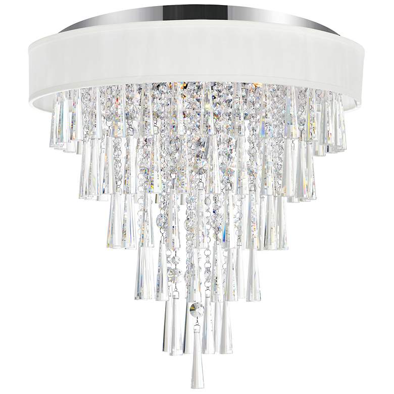 Image 1 Franca 8 Light Drum Shade Flush Mount With Chrome Finish
