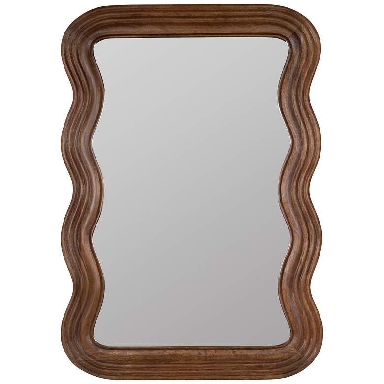 Image 2 Frances Walnut Finish 40 inch x 28 inch Mango Wood Rectangle Wall Mirror