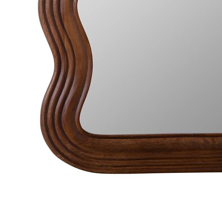 Image 3 Frances Walnut Finish 40 inch x 28 inch Mango Wood Rectangle Wall Mirror more views