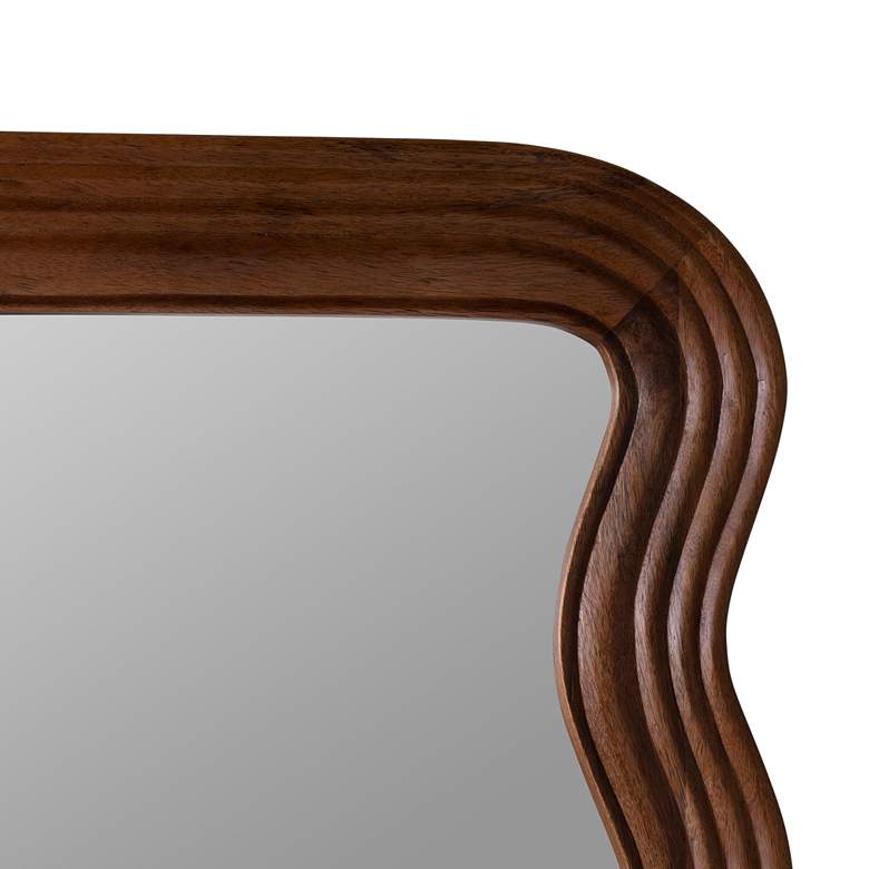 Image 4 Frances Walnut Finish 40 inch x 28 inch Mango Wood Rectangle Wall Mirror more views