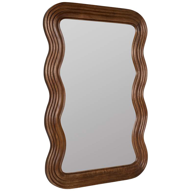 Image 5 Frances Walnut Finish 40" x 28" Mango Wood Rectangle Wall Mirror more views