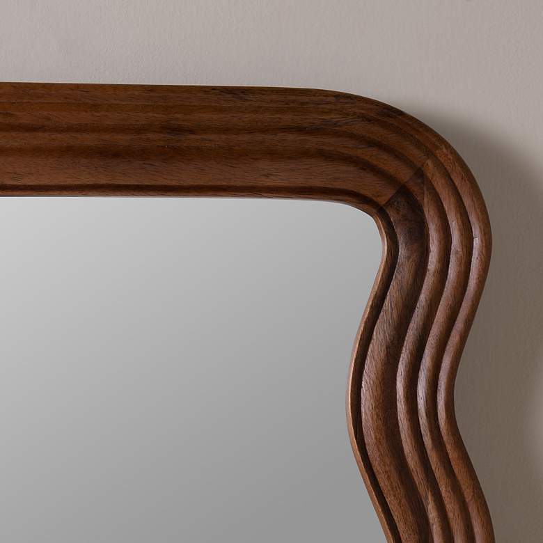 Image 4 Frances Walnut Finish 70 inch x 36 inch Mango Wood Rectangle Floor Mirror more views
