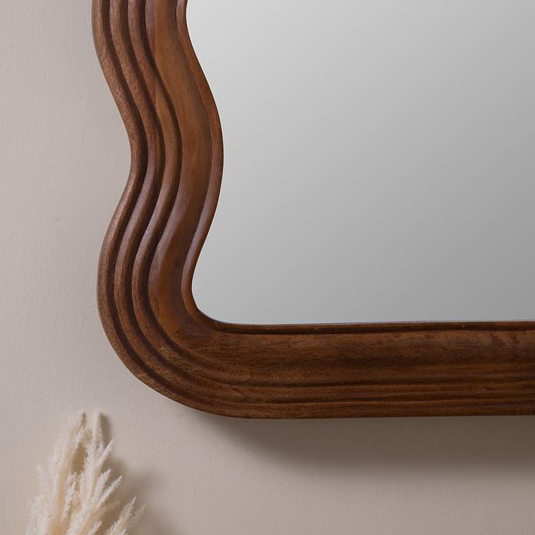 Image 5 Frances Walnut Finish 70 inch x 36 inch Mango Wood Rectangle Floor Mirror more views